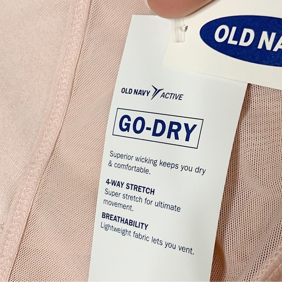 NWT Old Navy Active Criss-Cross Mesh Back Long Sleeve Top Abalone Pink Size XL - Picture 6 of 6